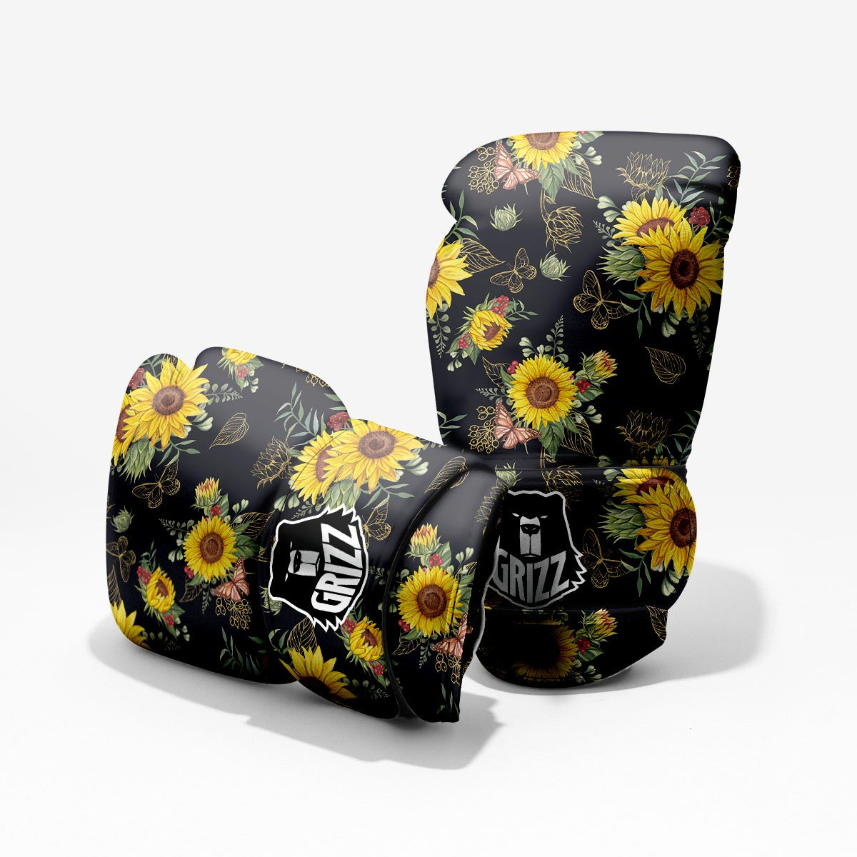 Sunflower Field Print Pattern Pro Boxing Glove