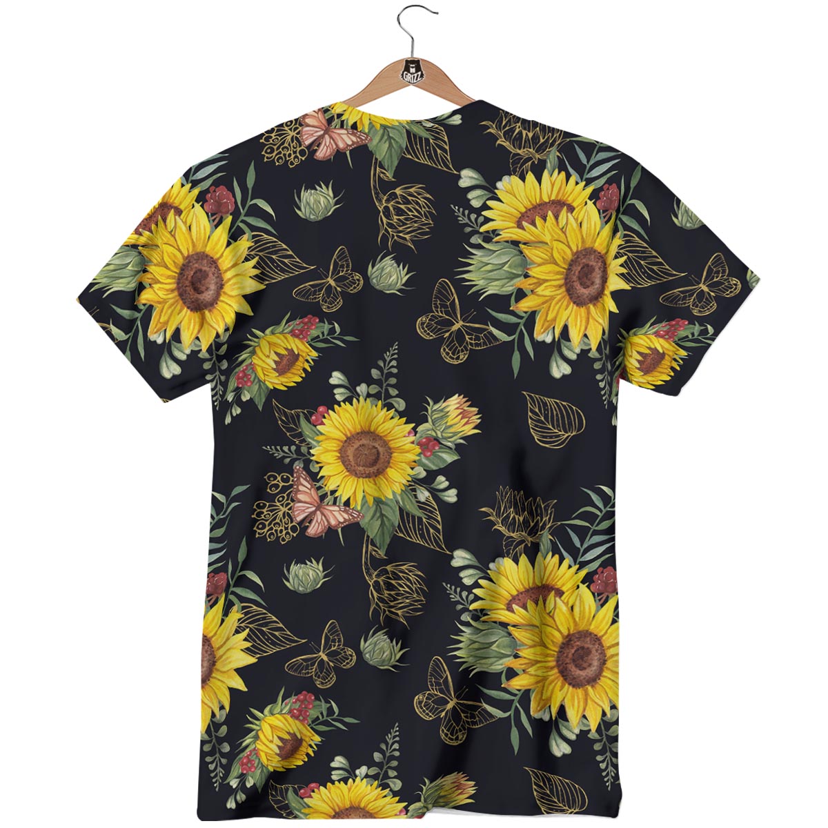 Sunflower Field Print Pattern T-Shirt-grizzshop