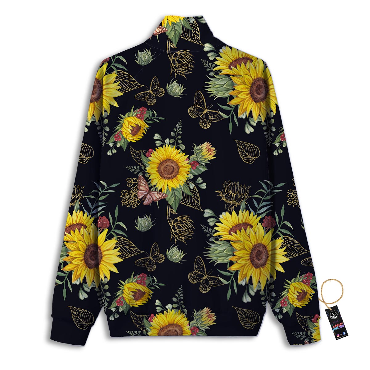 Sunflower Field Print Pattern Track Jacket-grizzshop