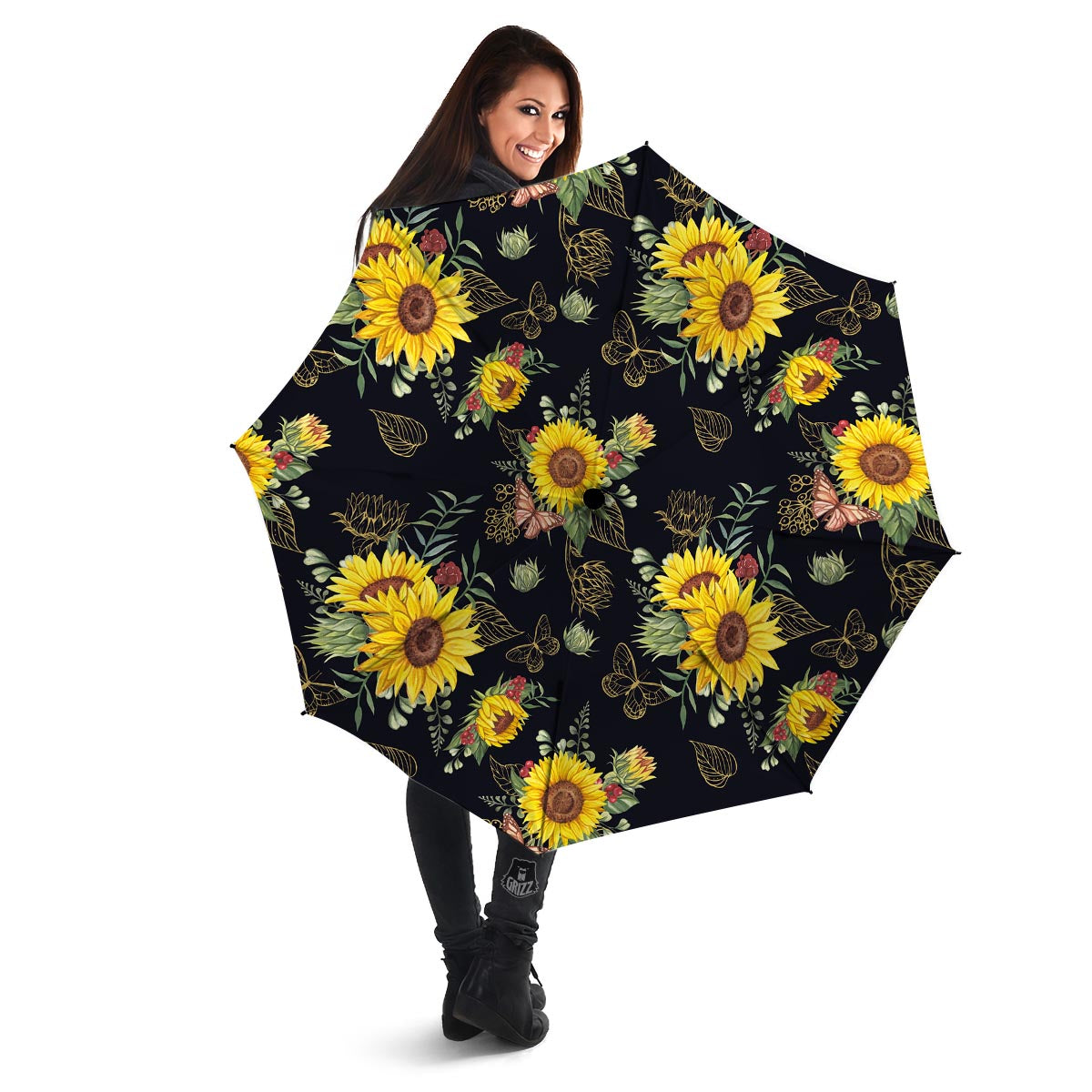 Sunflower Field Print Pattern Umbrella-grizzshop