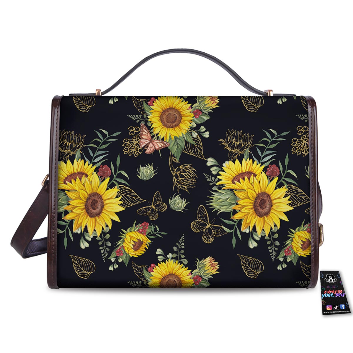 Sunflower Field Print Pattern Women's Satchel Bag-grizzshop