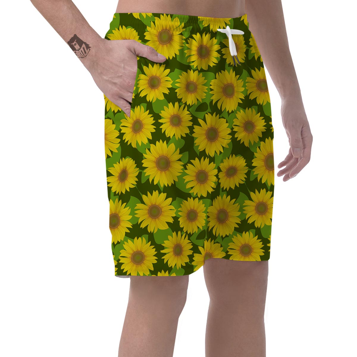 Sunflower Flower Print Men's Shorts-grizzshop