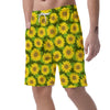 Sunflower Flower Print Men's Shorts-grizzshop