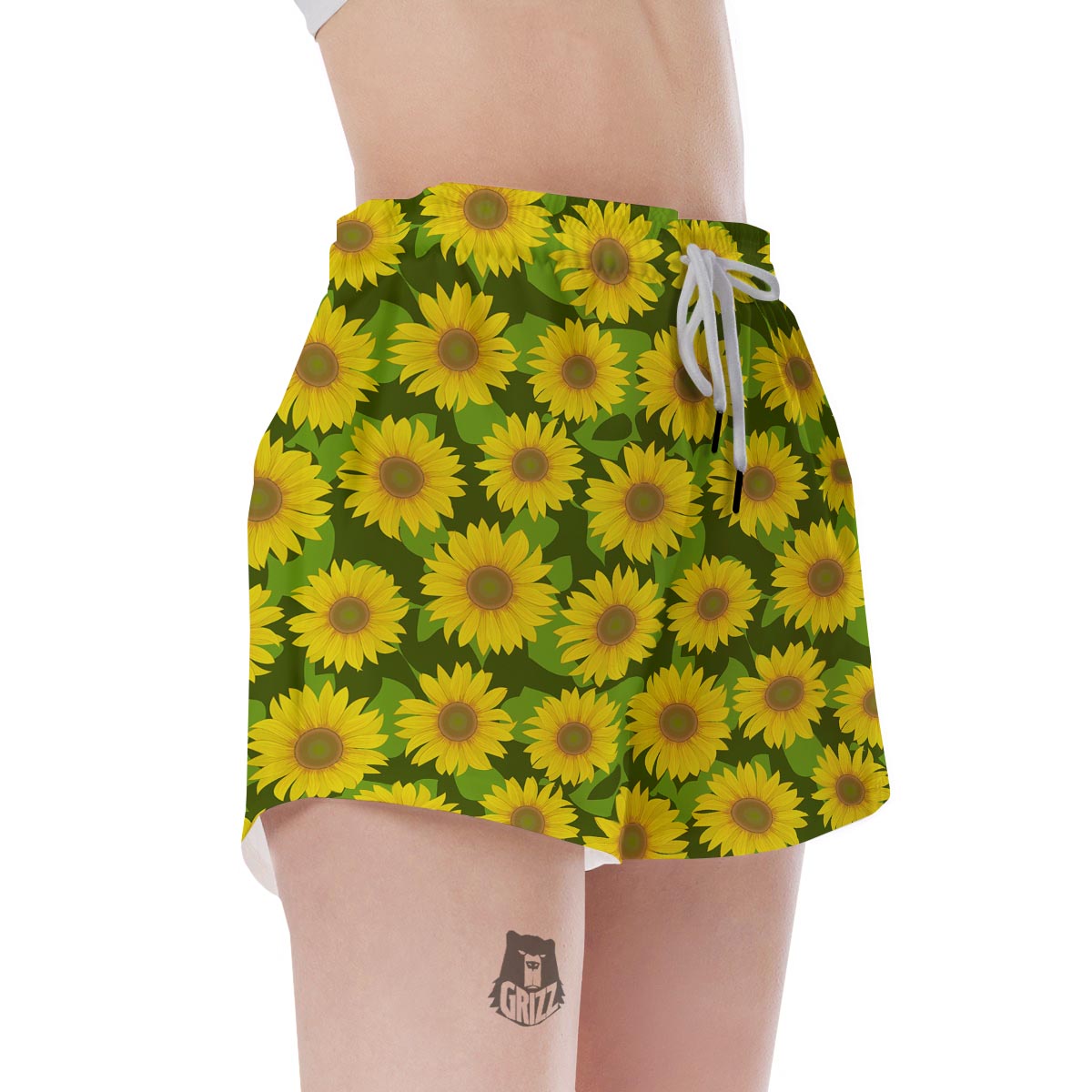 Sunflower Flower Print Women's Shorts-grizzshop
