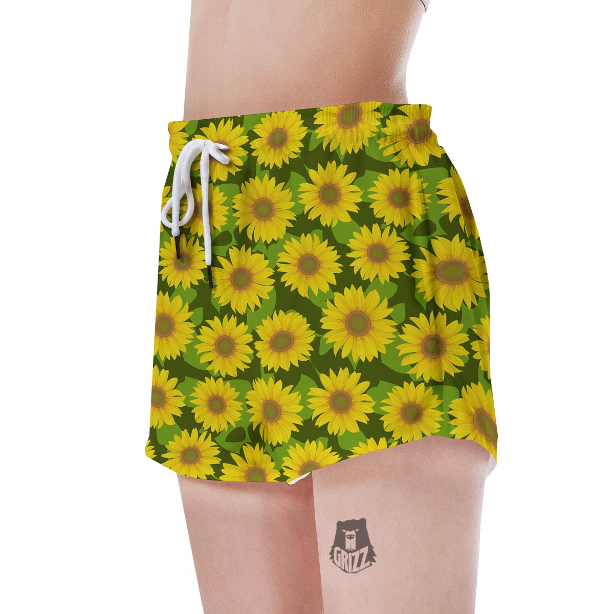 Sunflower Flower Print Women's Shorts-grizzshop