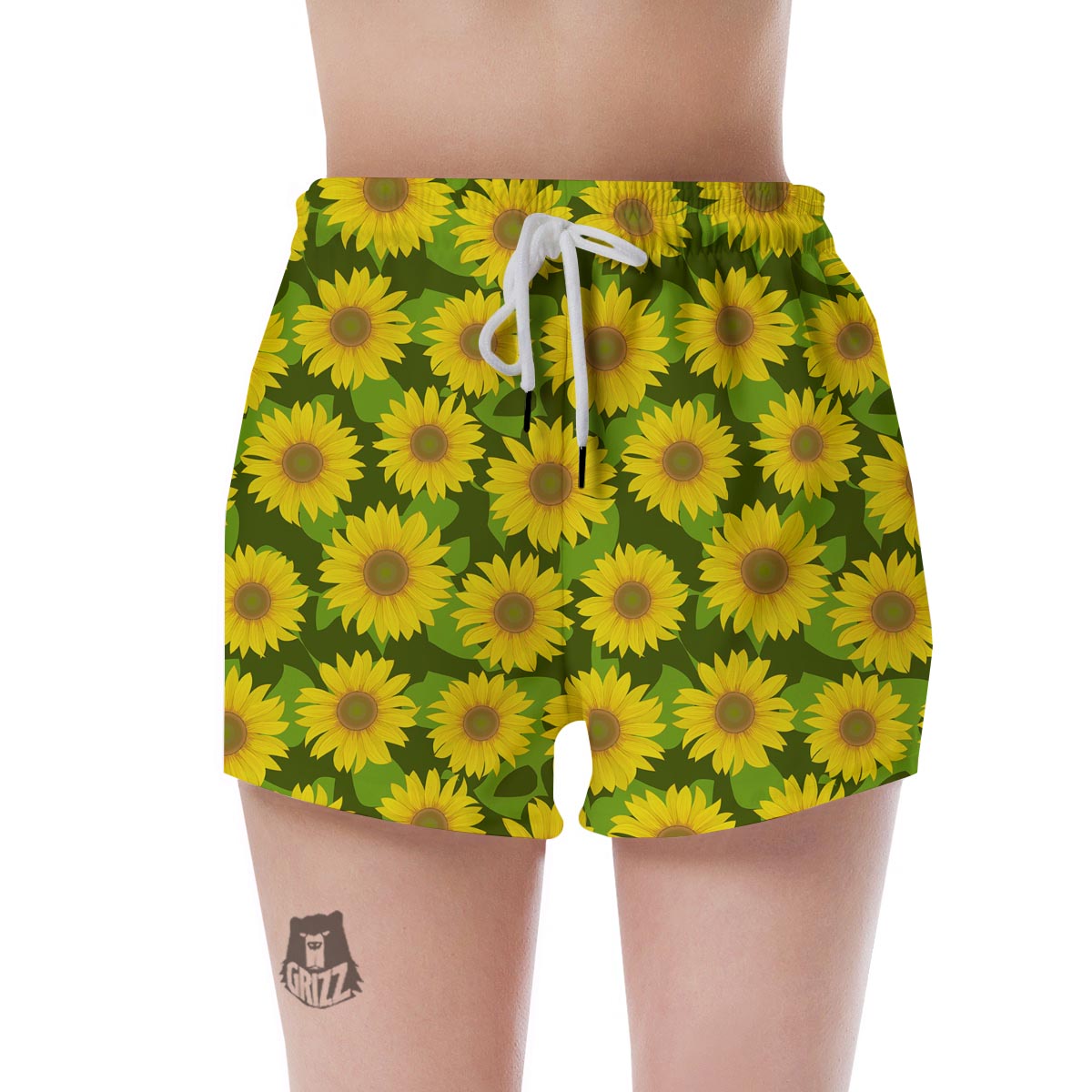 Sunflower Flower Print Women's Shorts-grizzshop