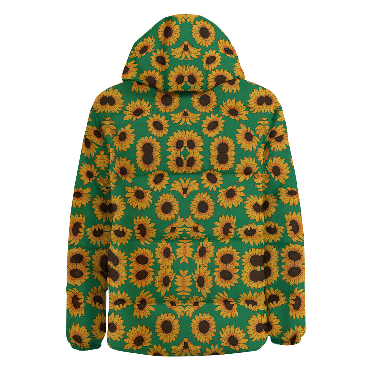 Sunflower Green Print Pattern Down Jacket-grizzshop