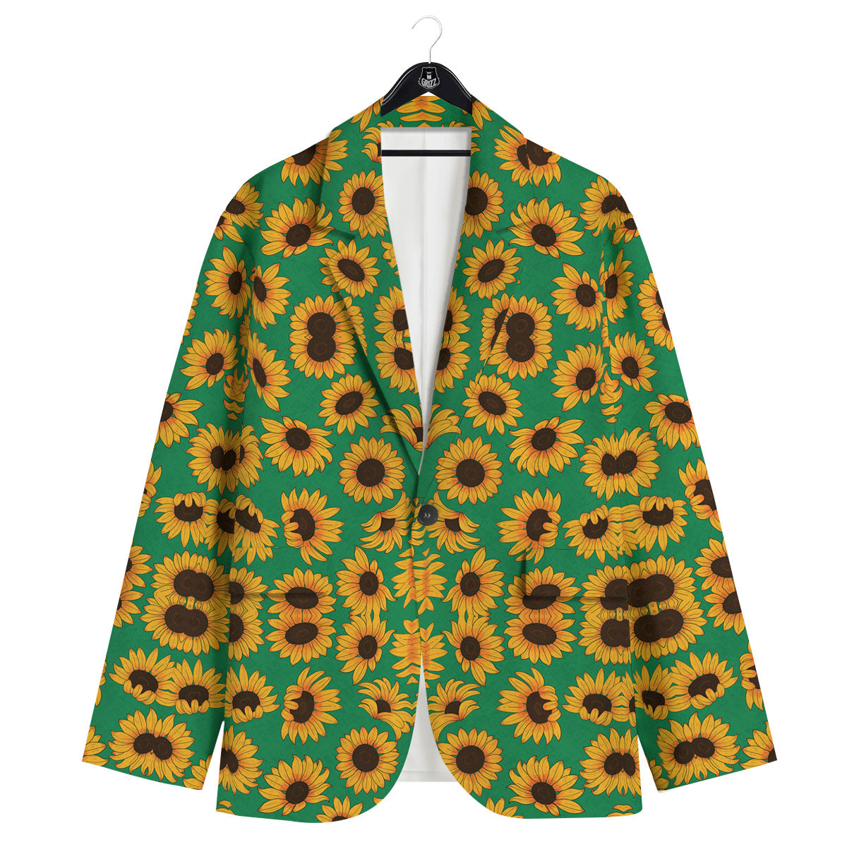 Sunflower Green Print Pattern Men's Sport Coat-grizzshop