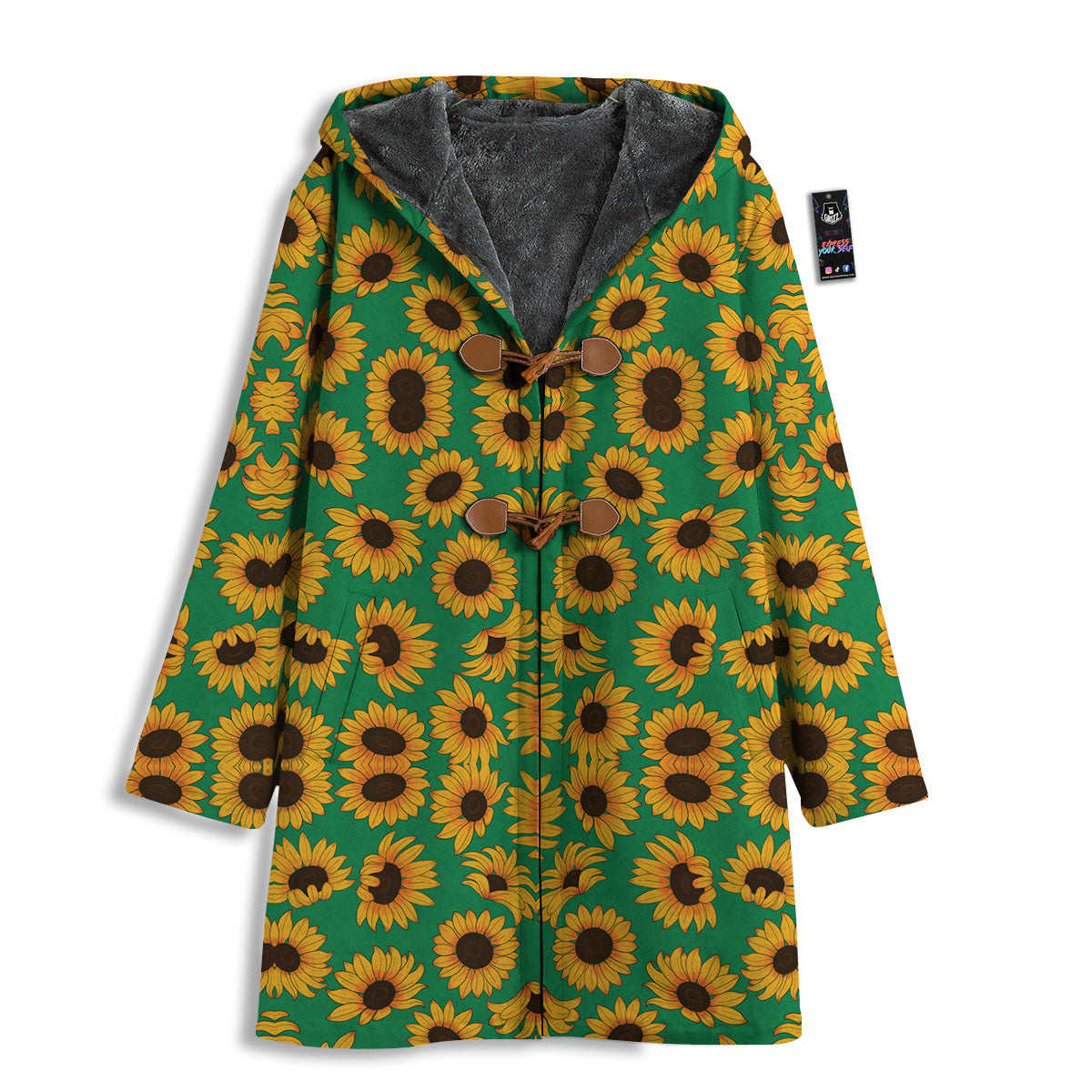 Sunflower Green Print Pattern Men's Windbreaker Jacket-grizzshop