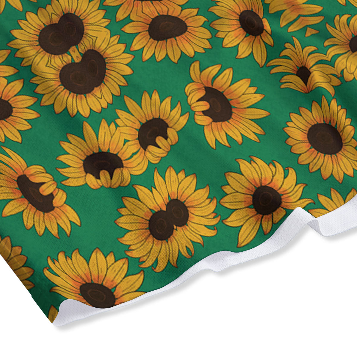 Sunflower Green Print Pattern Mesh Shorts