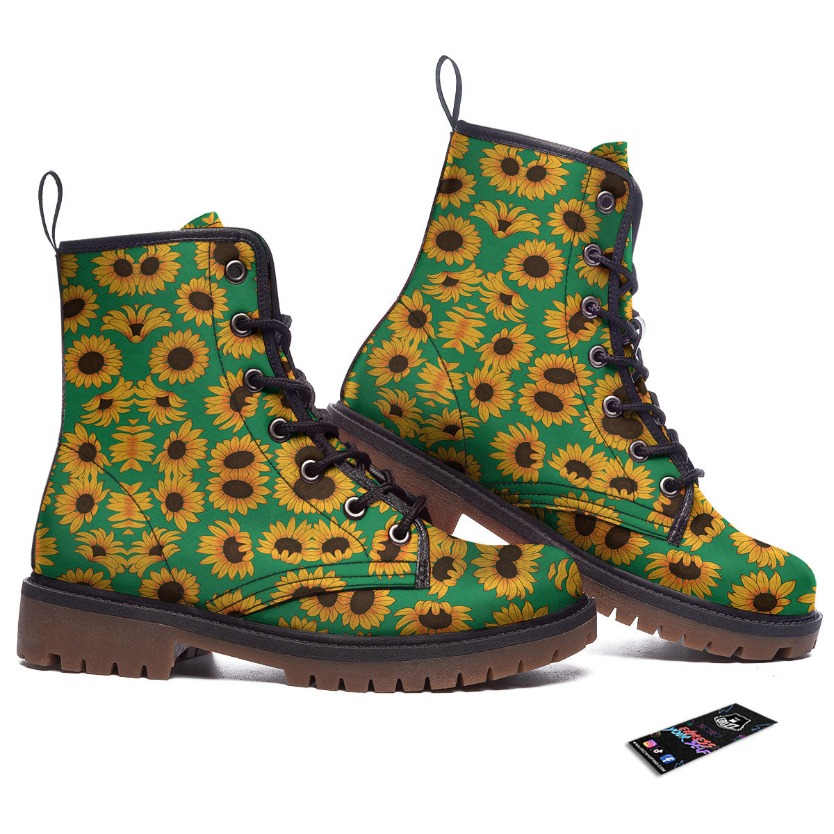 Sunflower Green Print Pattern Work Boots-grizzshop
