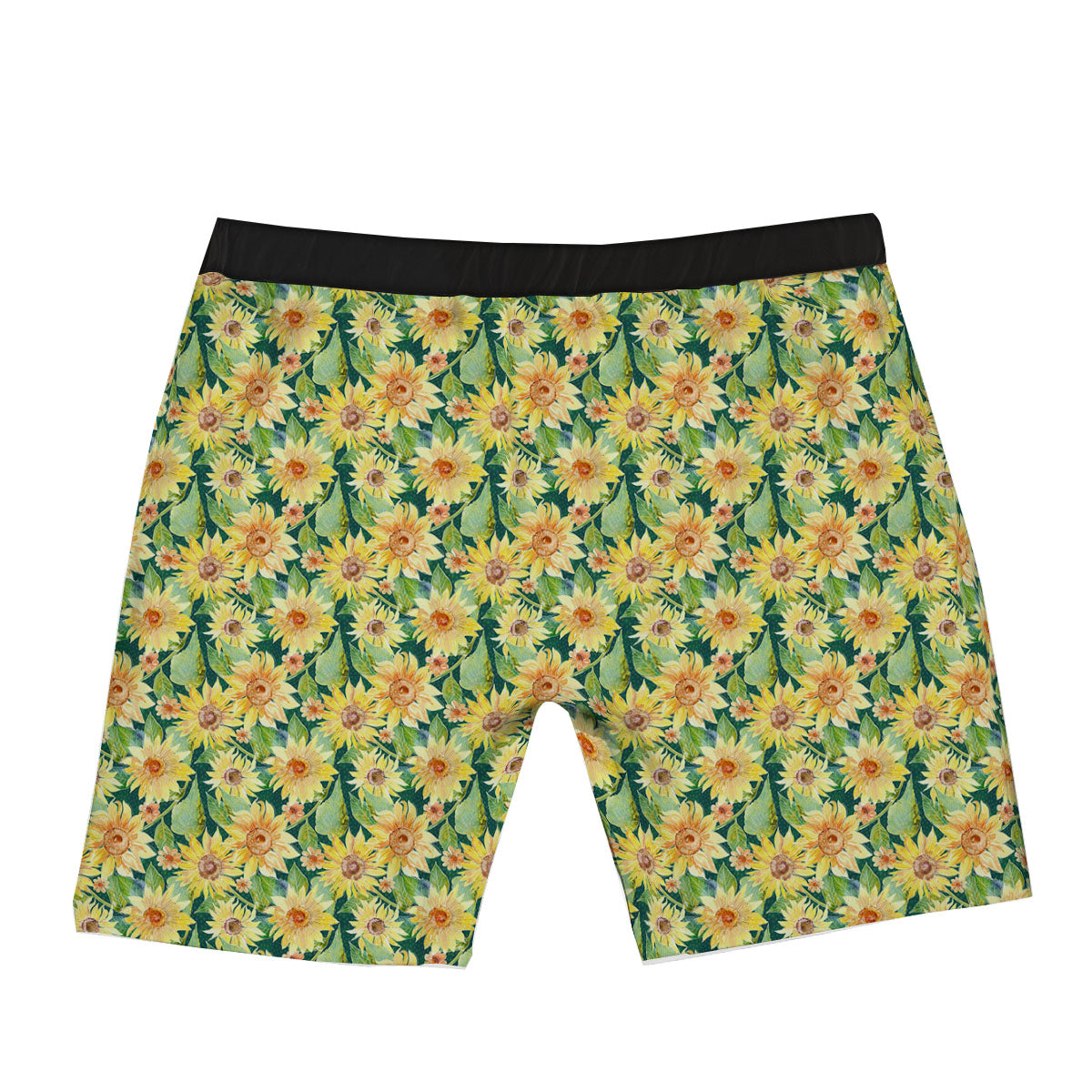 Sunflower Green Watercolor Print Pattern Boxer Briefs-grizzshop