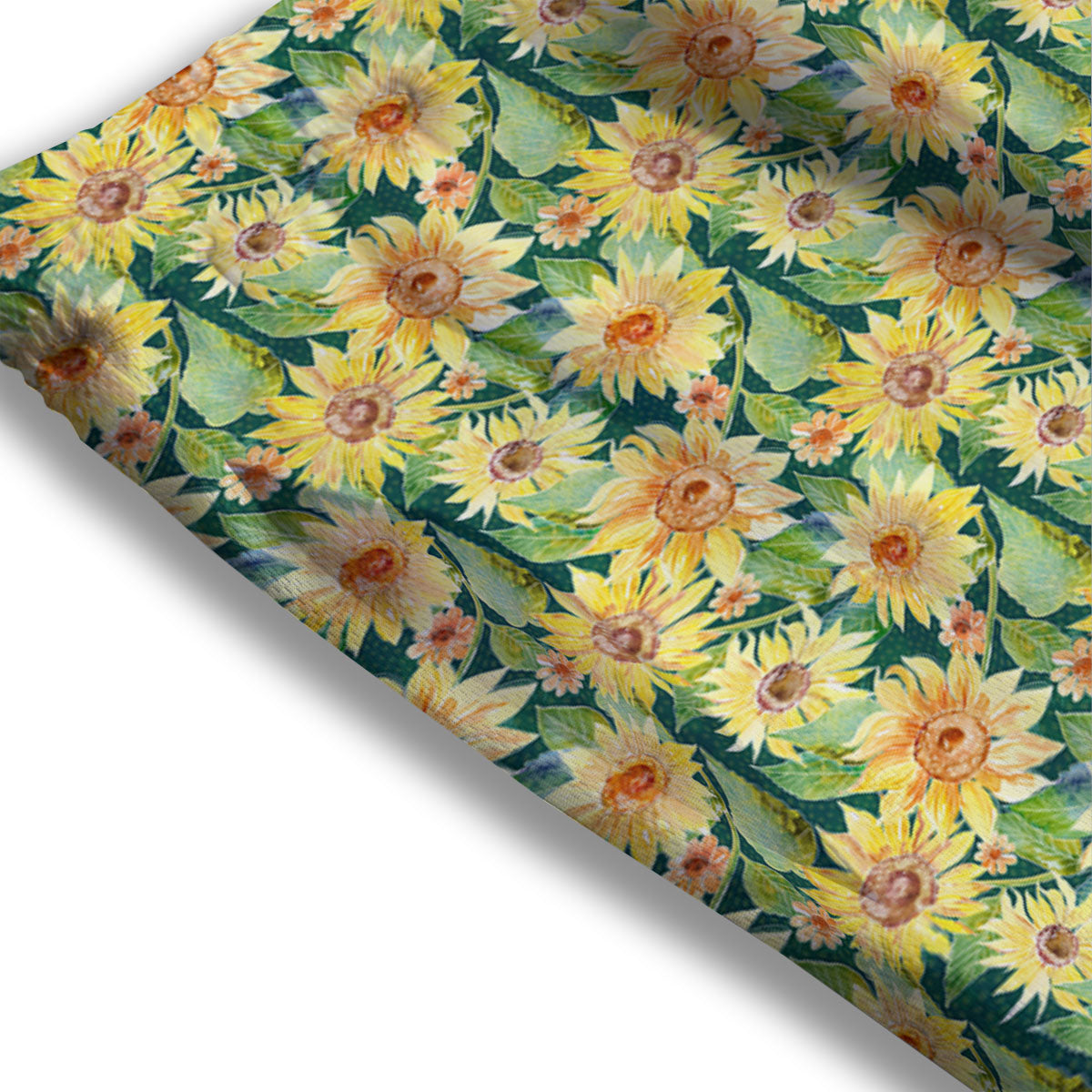 Sunflower Green Watercolor Print Pattern Mesh Shorts