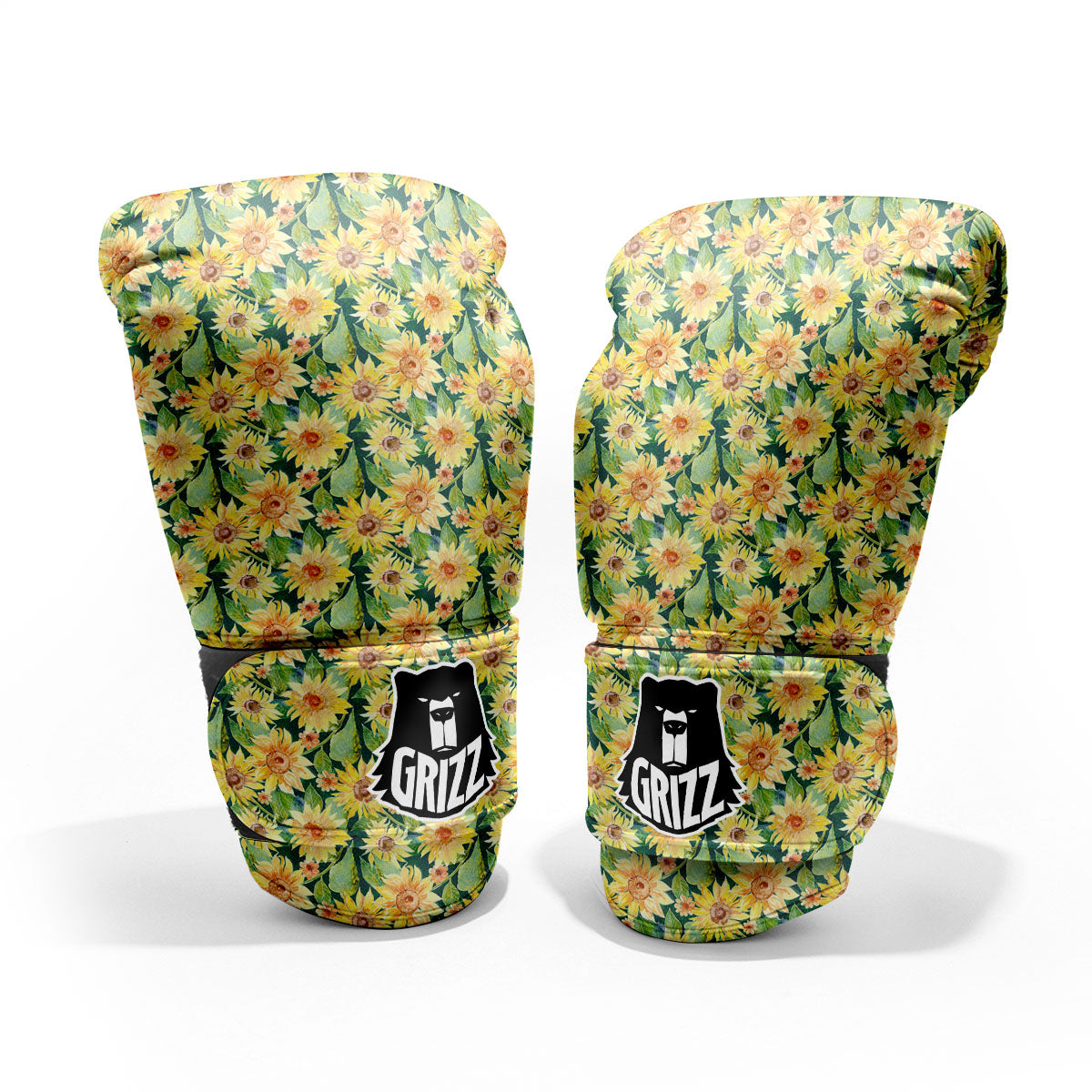 Sunflower Green Watercolor Print Pattern Pro Boxing Glove