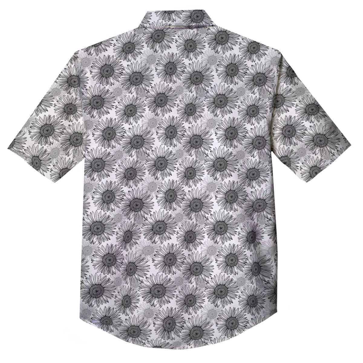 Sunflower Hand Drawn Print Pattern Button Up Shirt-grizzshop
