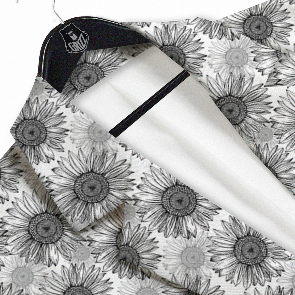 Sunflower Hand Drawn Print Pattern Men's Sport Coat-grizzshop