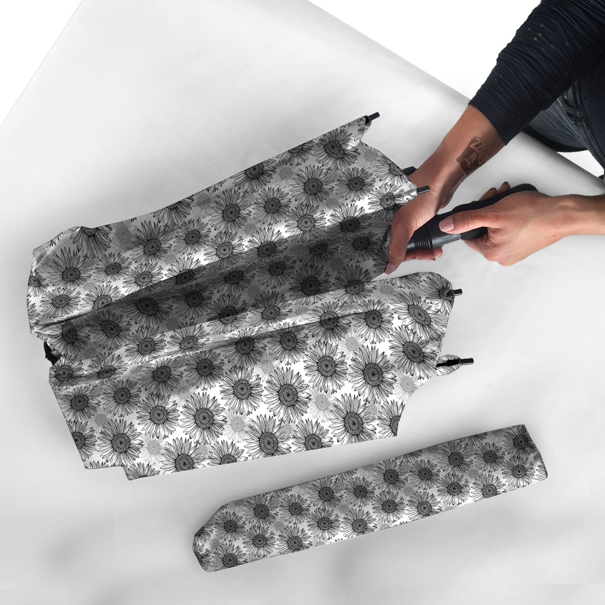 Sunflower Hand Drawn Print Pattern Umbrella-grizzshop