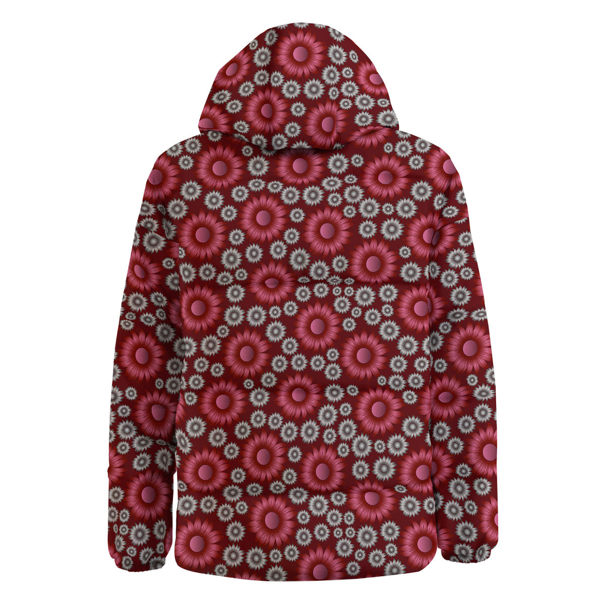 Sunflower Magenta Pink Print Pattern Down Jacket-grizzshop