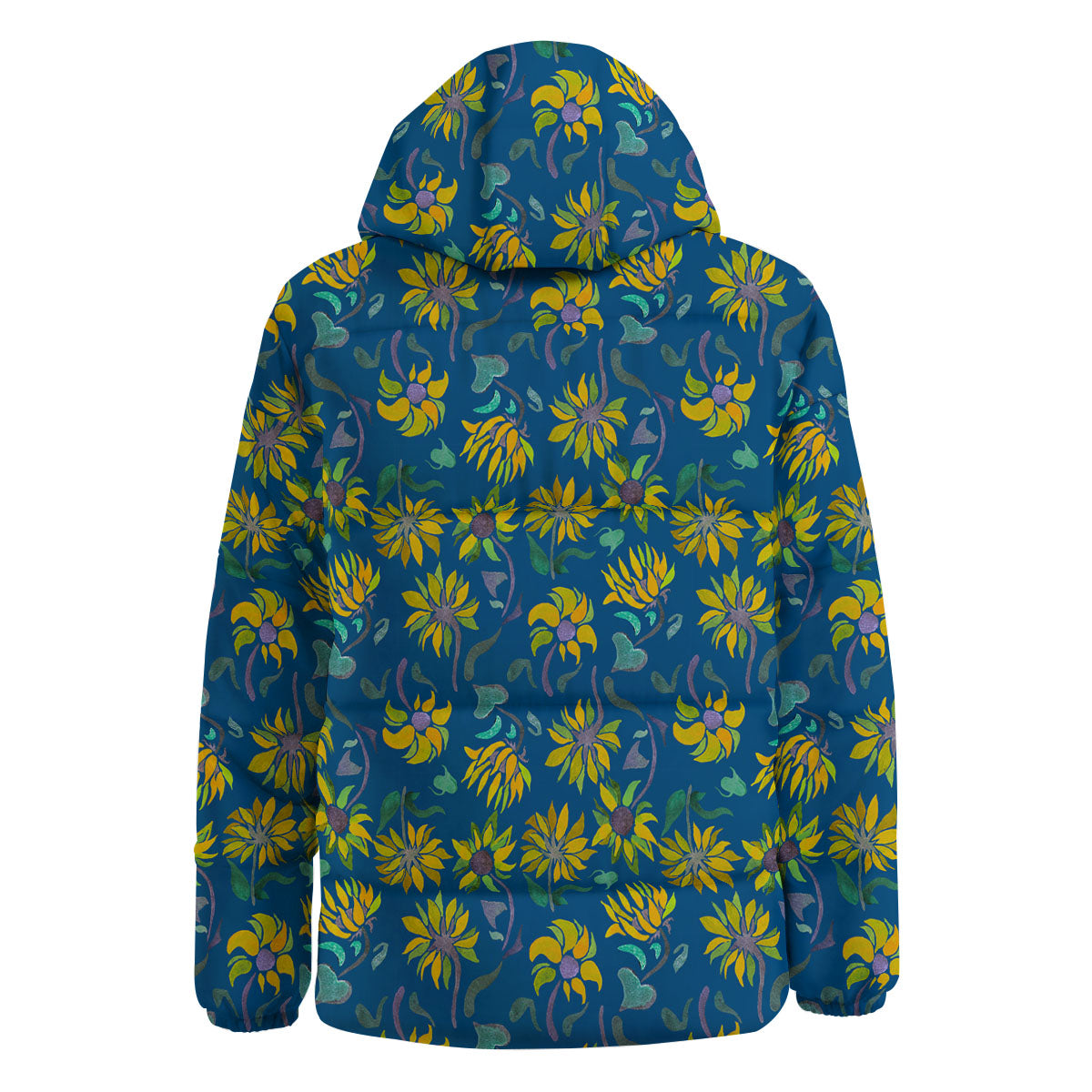Sunflower Navy Print Pattern Down Jacket-grizzshop