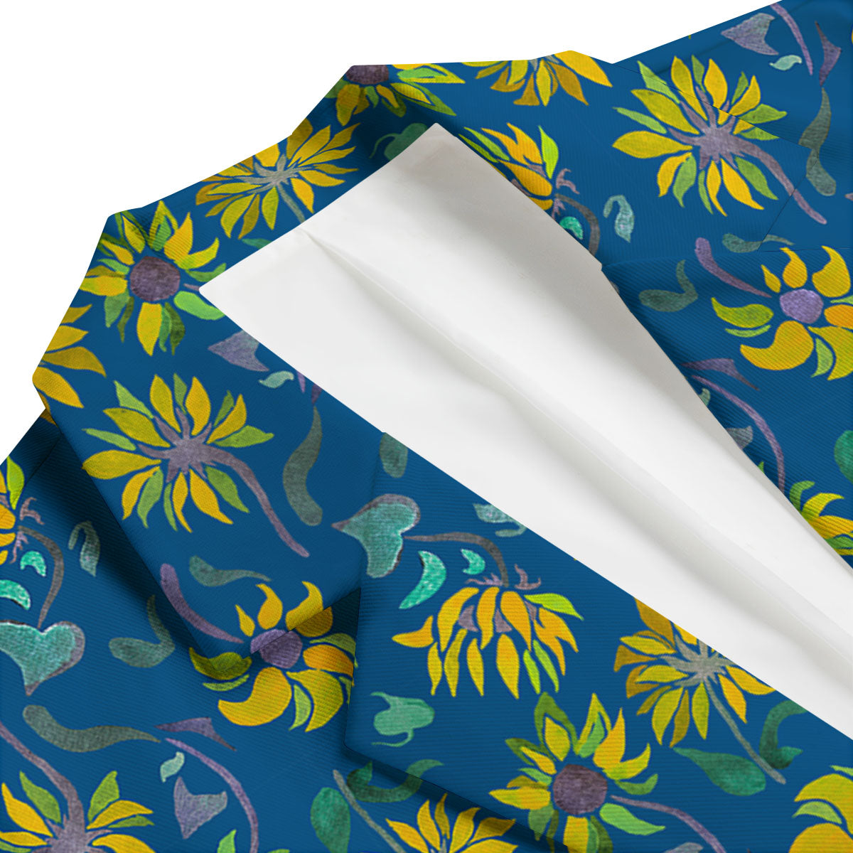 Sunflower Navy Print Pattern Men's Blazer-grizzshop