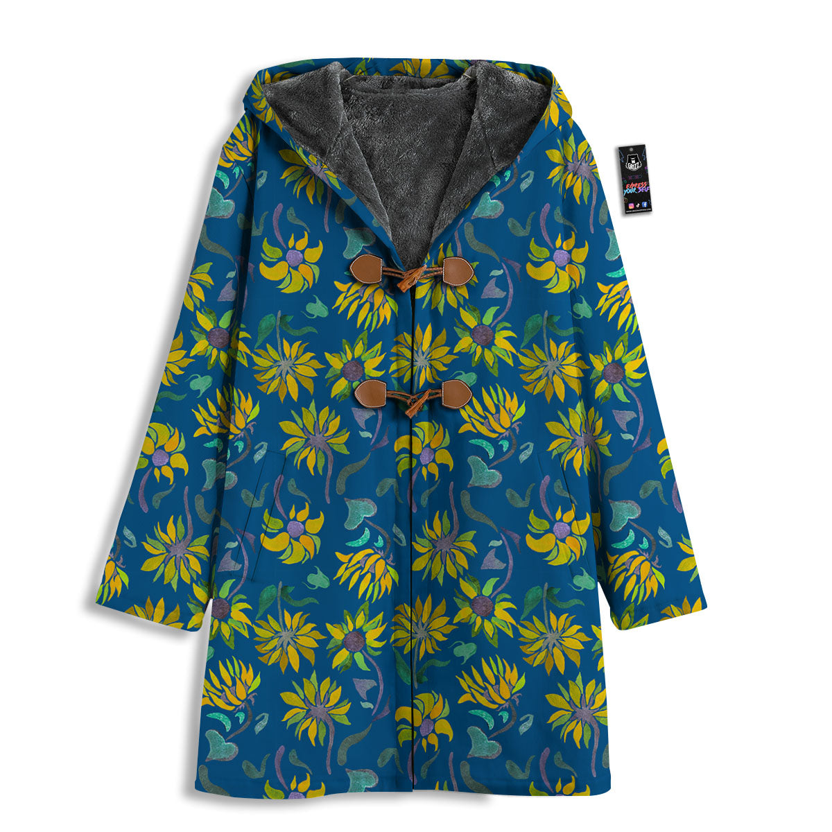 Sunflower Navy Print Pattern Men's Windbreaker Jacket-grizzshop