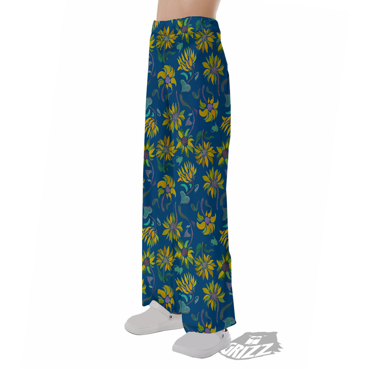 Sunflower Navy Print Pattern Pajama Pants-grizzshop