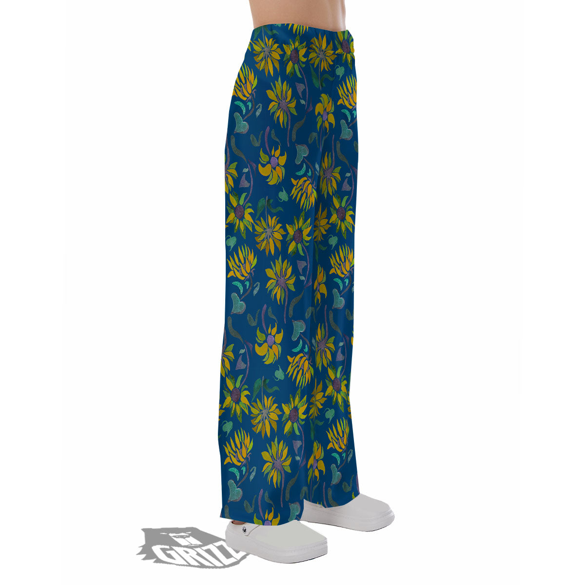 Sunflower Navy Print Pattern Pajama Pants-grizzshop