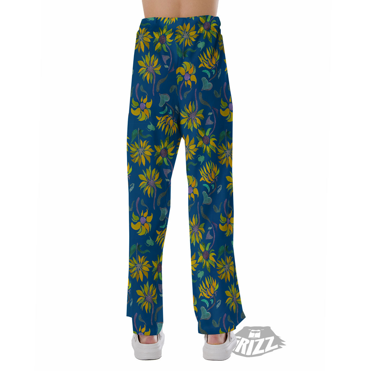 Sunflower Navy Print Pattern Pajama Pants-grizzshop