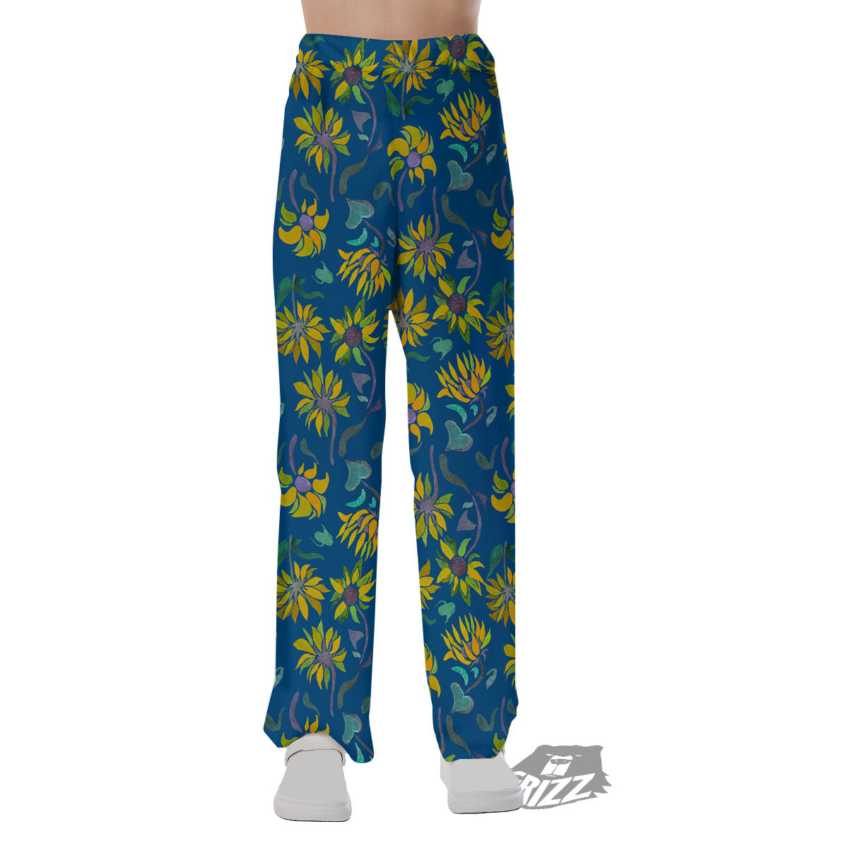 Sunflower Navy Print Pattern Pajama Pants-grizzshop
