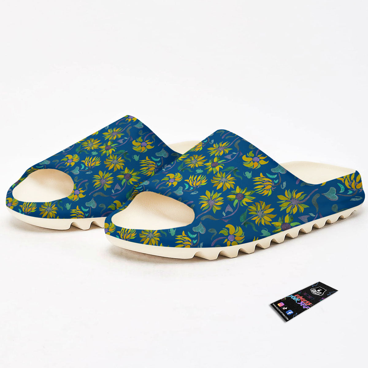 Sunflower Navy Print Pattern Sandals-grizzshop