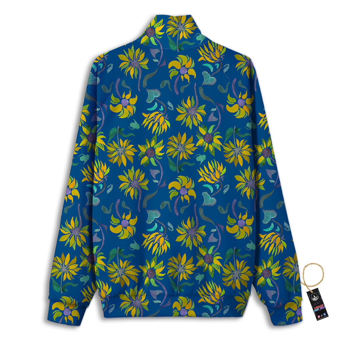 Sunflower Navy Print Pattern Track Jacket-grizzshop