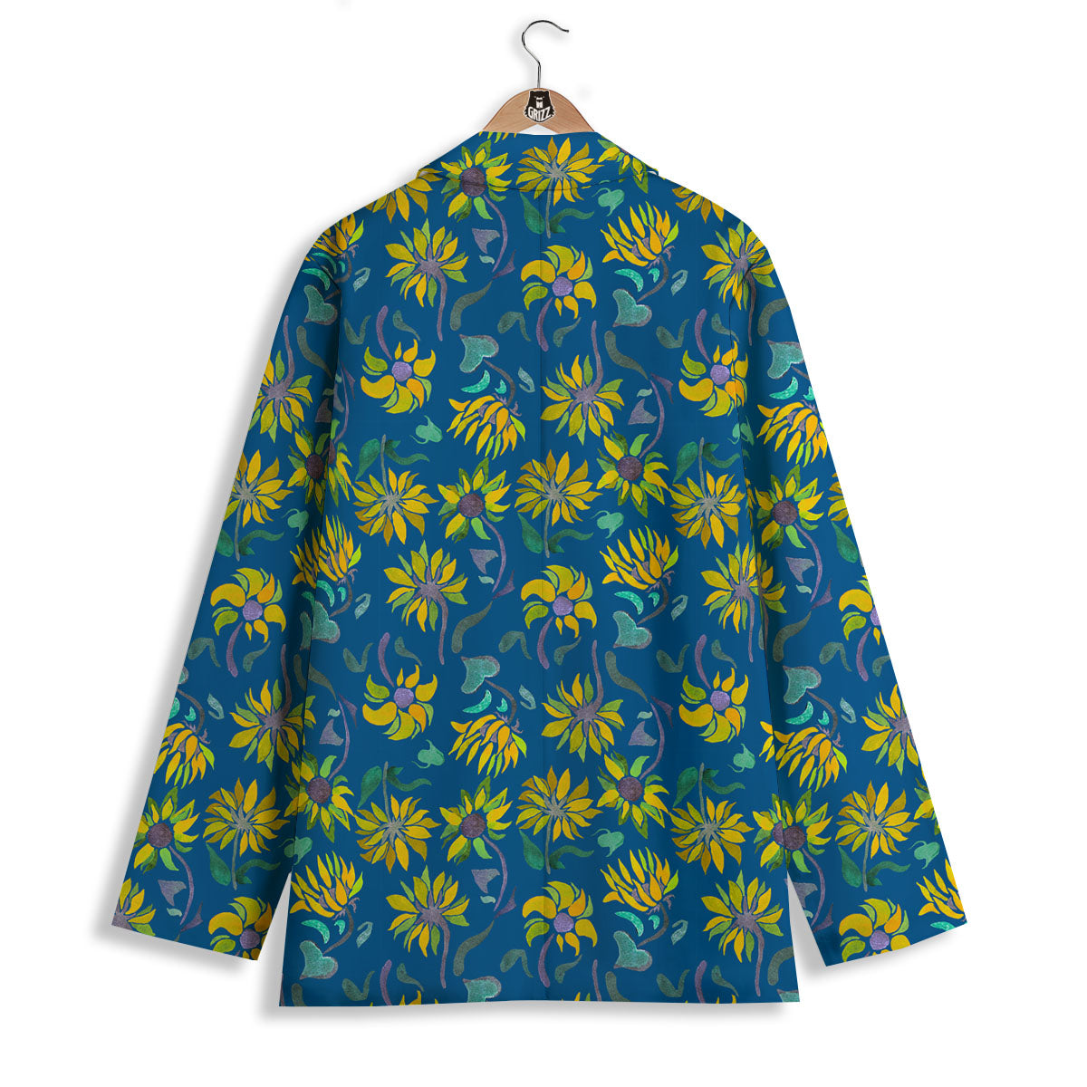 Sunflower Navy Print Pattern Women's Blazer-grizzshop
