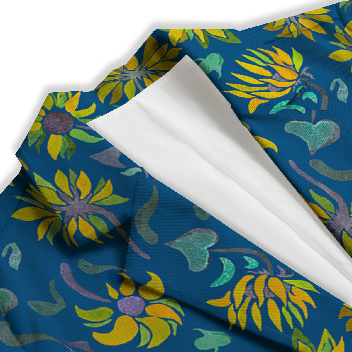 Sunflower Navy Print Pattern Women's Blazer-grizzshop