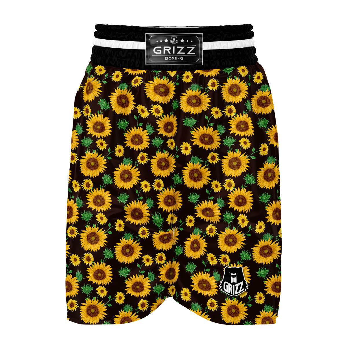 Sunflower Pattern Print Boxing Shorts-grizzshop