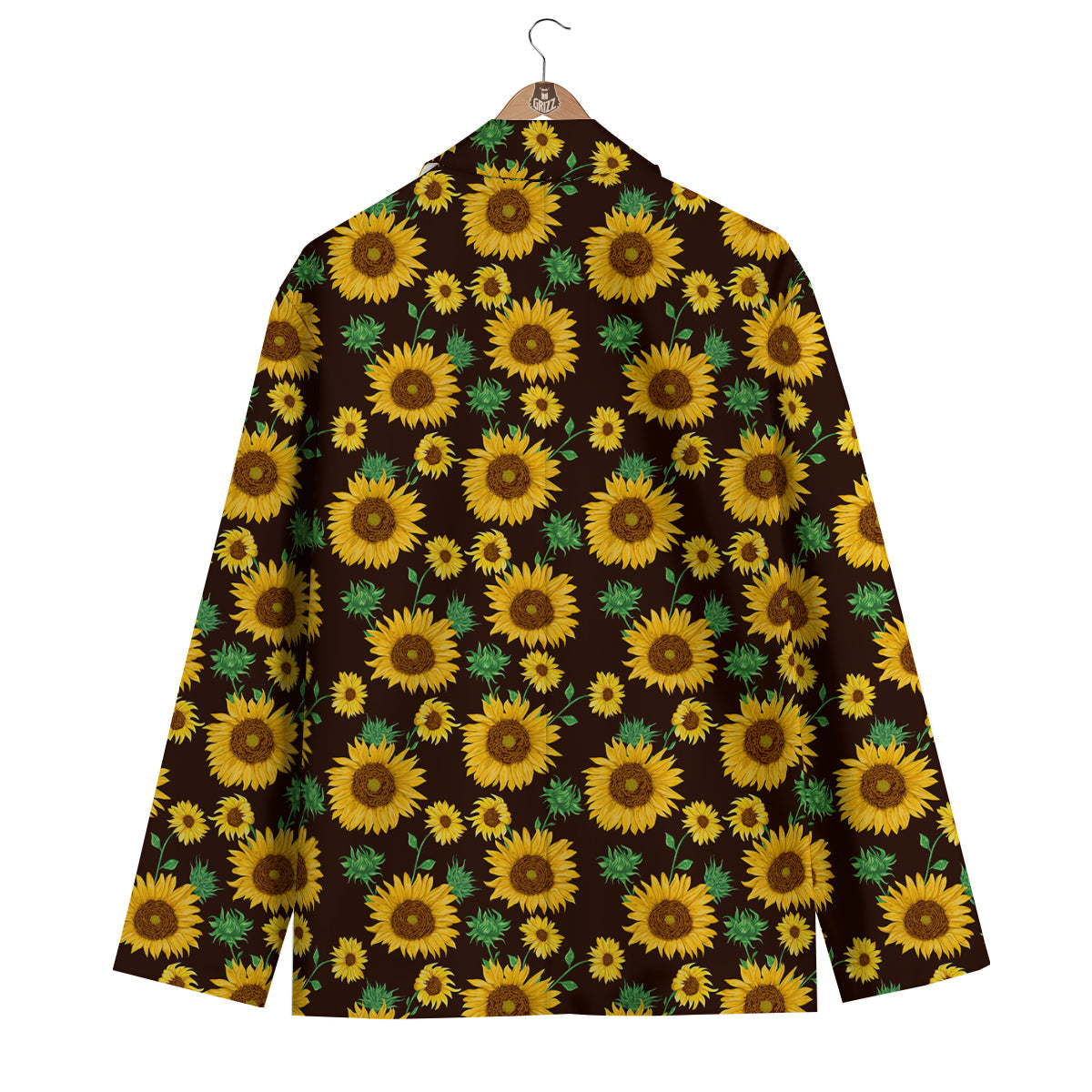Sunflower Pattern Print Men's Blazer-grizzshop