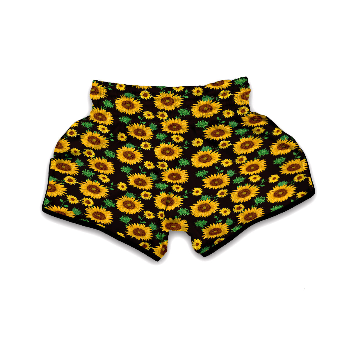 Sunflower Pattern Print Muay Thai Boxing Shorts-grizzshop