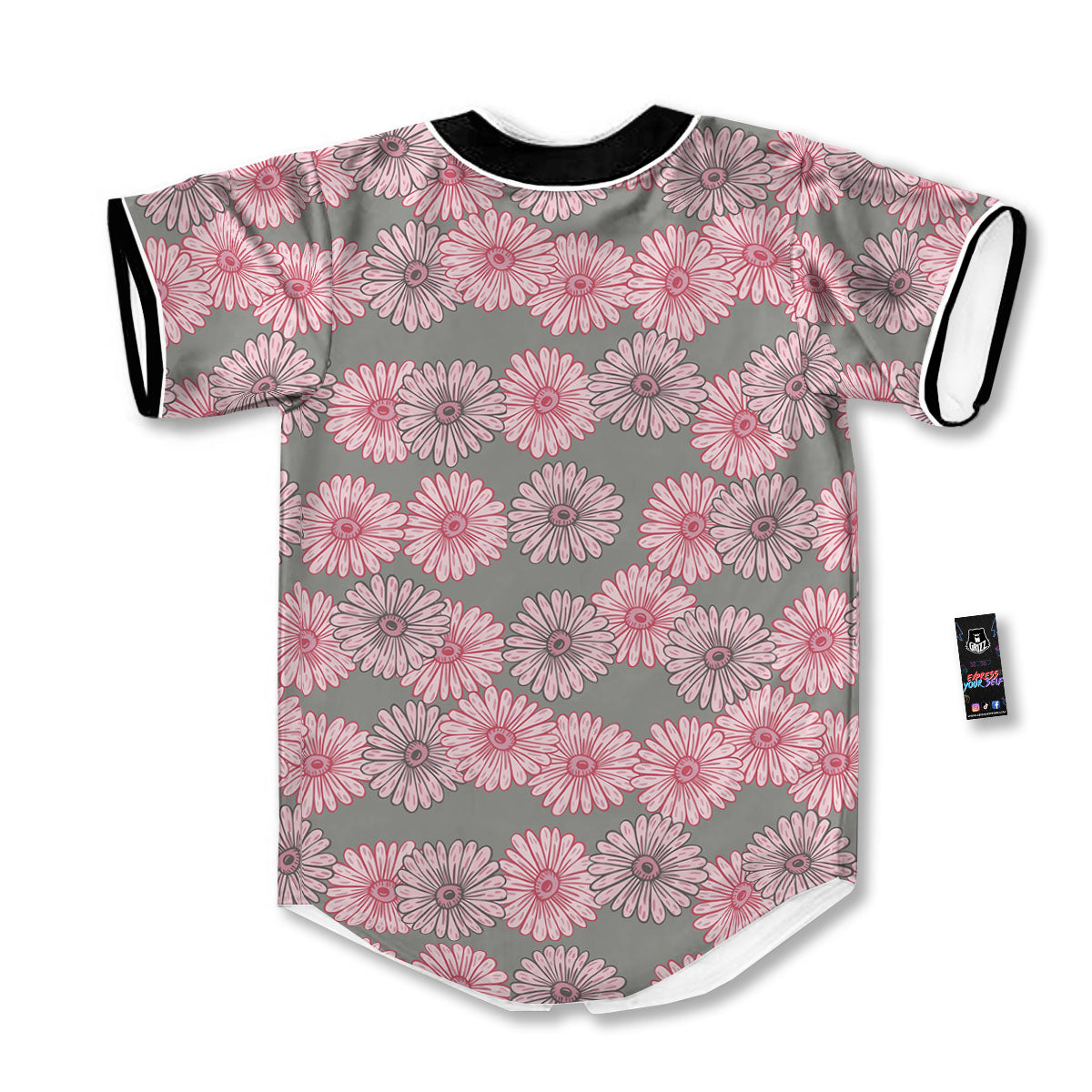 Sunflower Pink Print Pattern Baseball Jersey-grizzshop