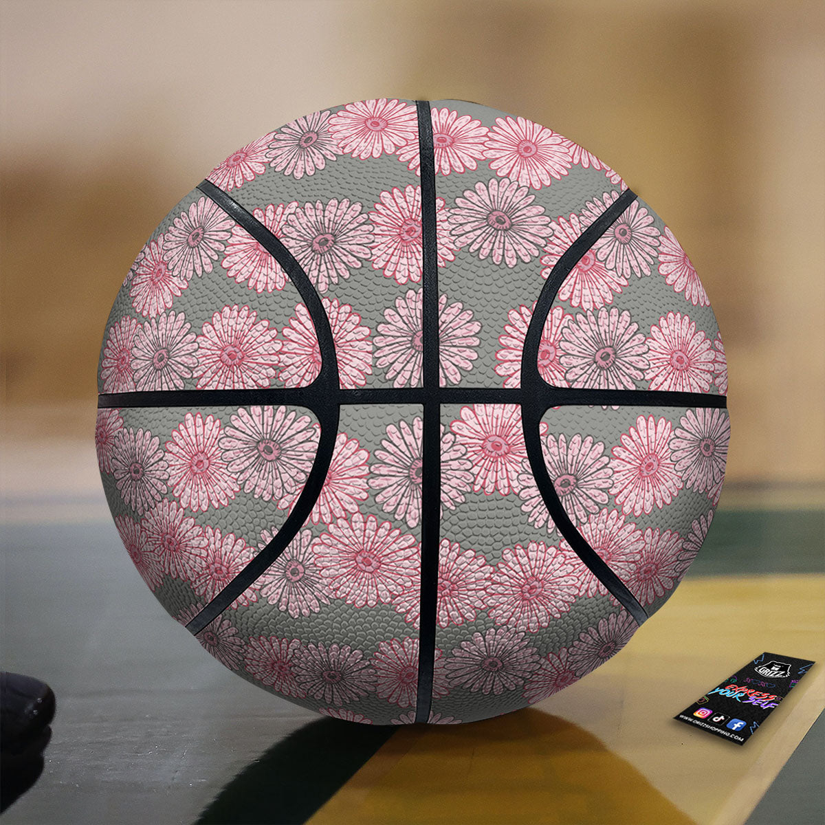 Sunflower Pink Print Pattern Basketball-grizzshop