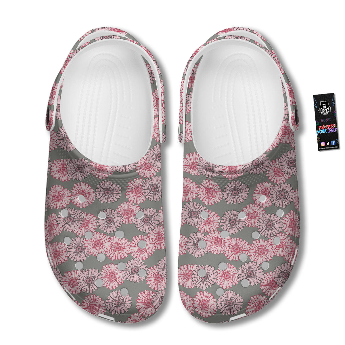 Sunflower Pink Print Pattern Clog-grizzshop