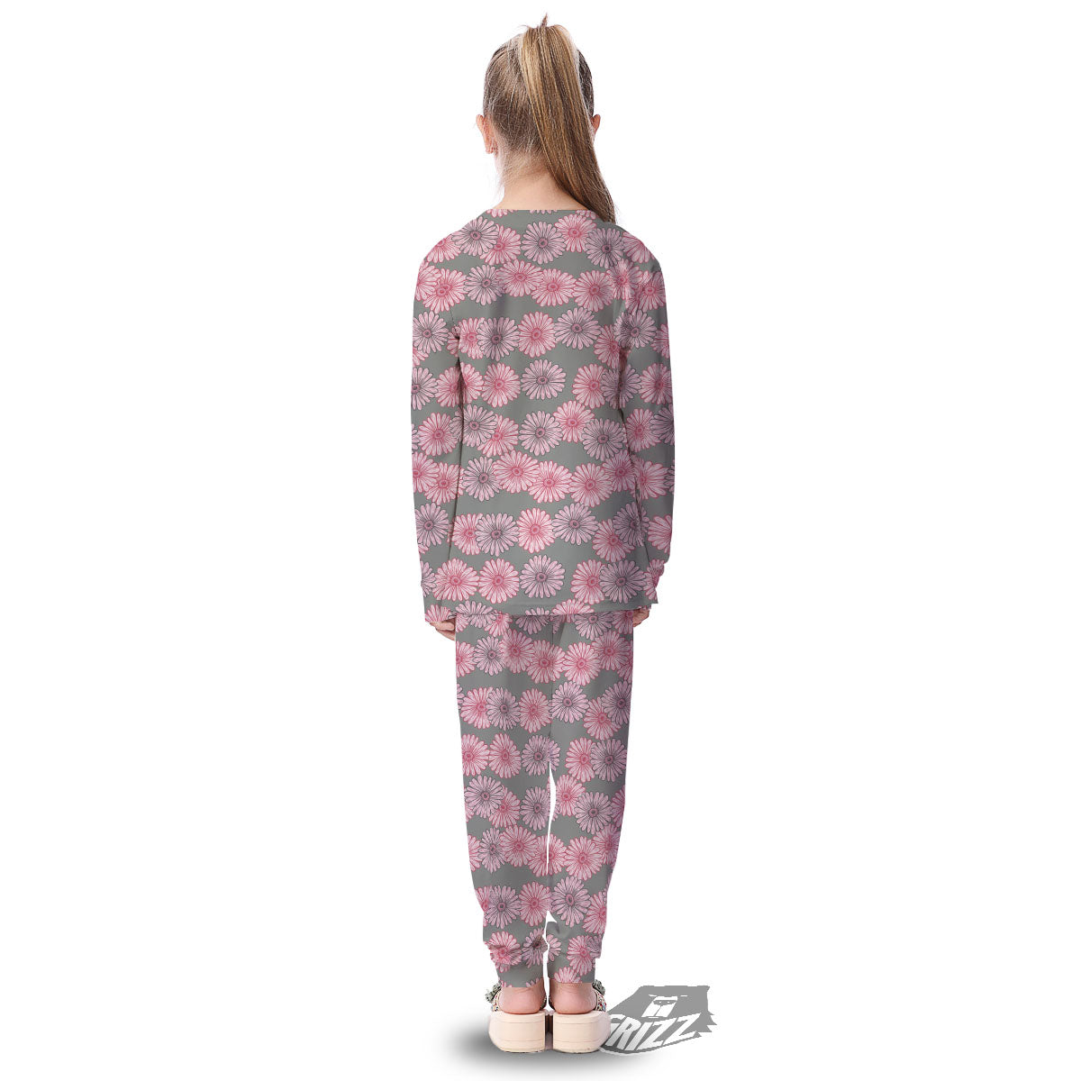 Sunflower Pink Print Pattern Kid's Pajamas-grizzshop