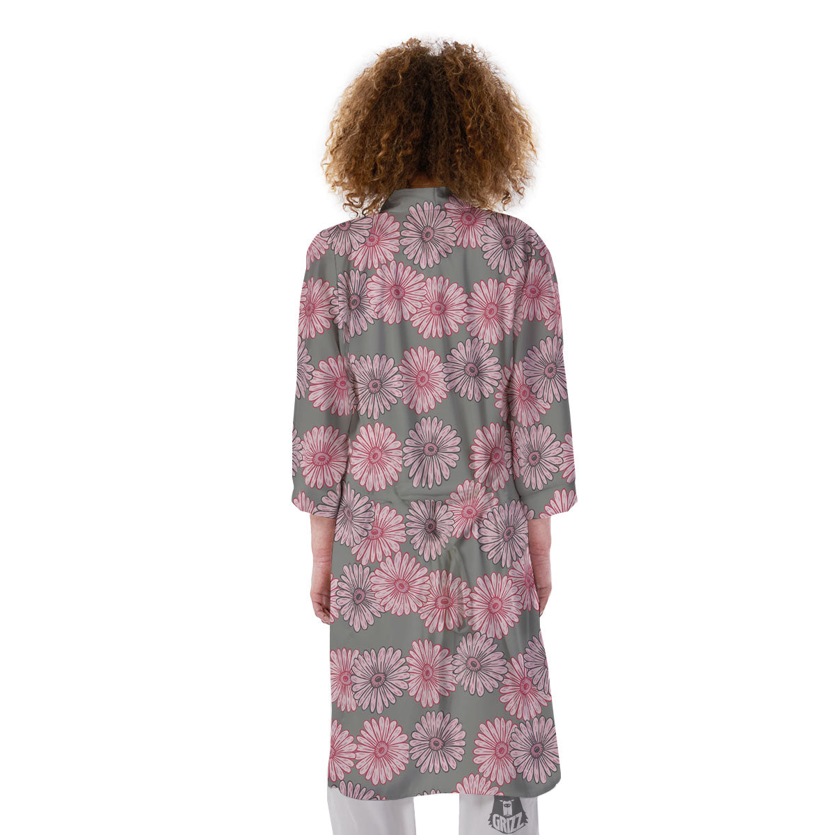 Sunflower Pink Print Pattern Kimono-grizzshop
