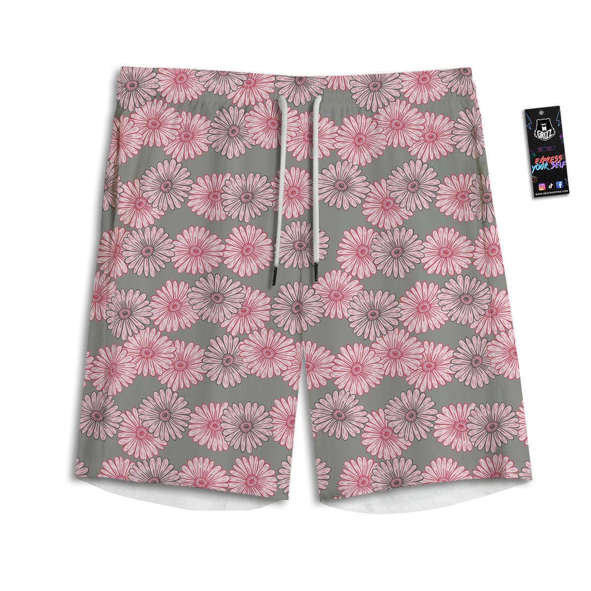 Sunflower Pink Print Pattern Men's Athletic Shorts