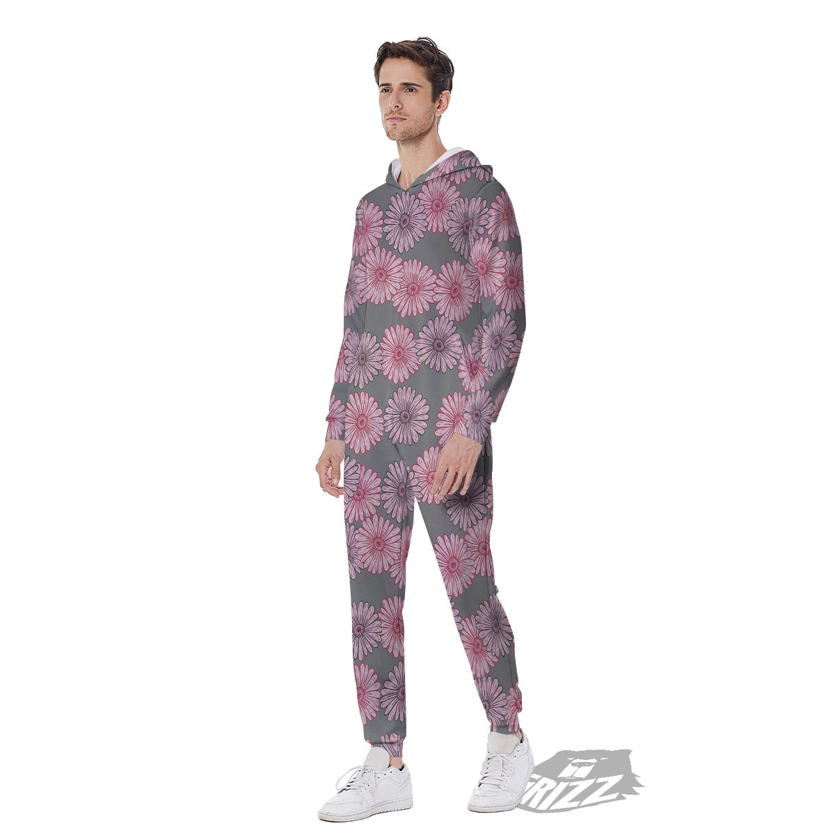 Sunflower Pink Print Pattern Men's Jumpsuit-grizzshop