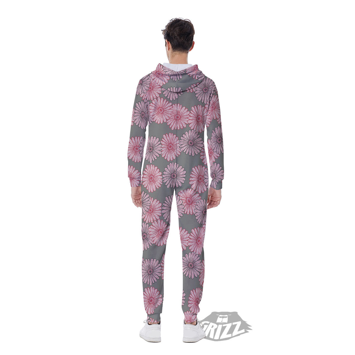 Sunflower Pink Print Pattern Men's Jumpsuit-grizzshop