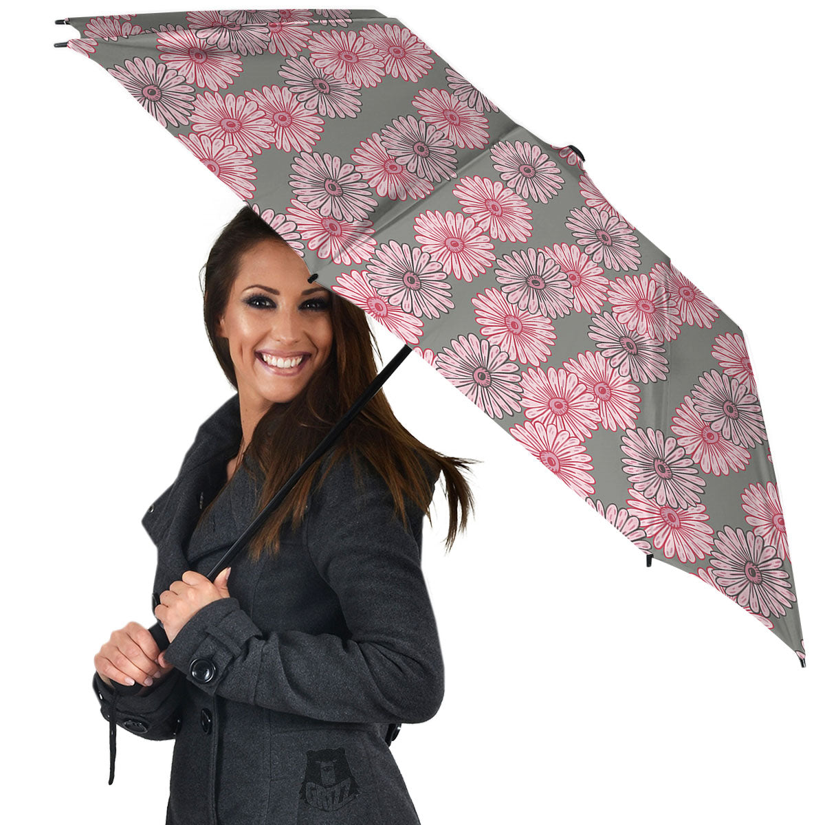 Sunflower Pink Print Pattern Umbrella-grizzshop