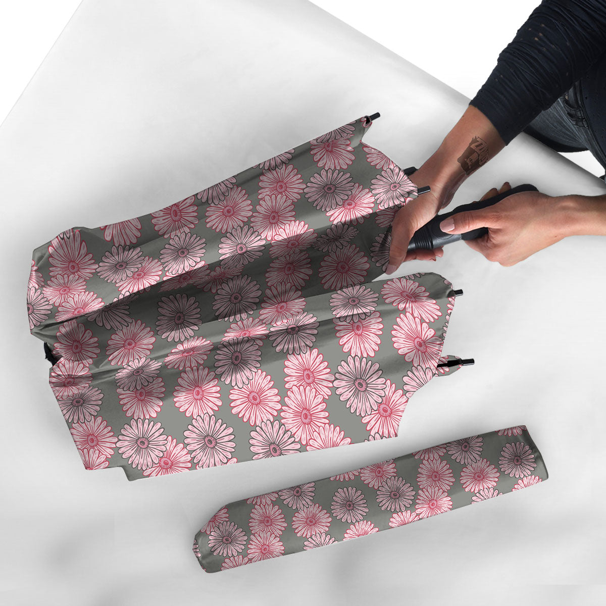 Sunflower Pink Print Pattern Umbrella-grizzshop