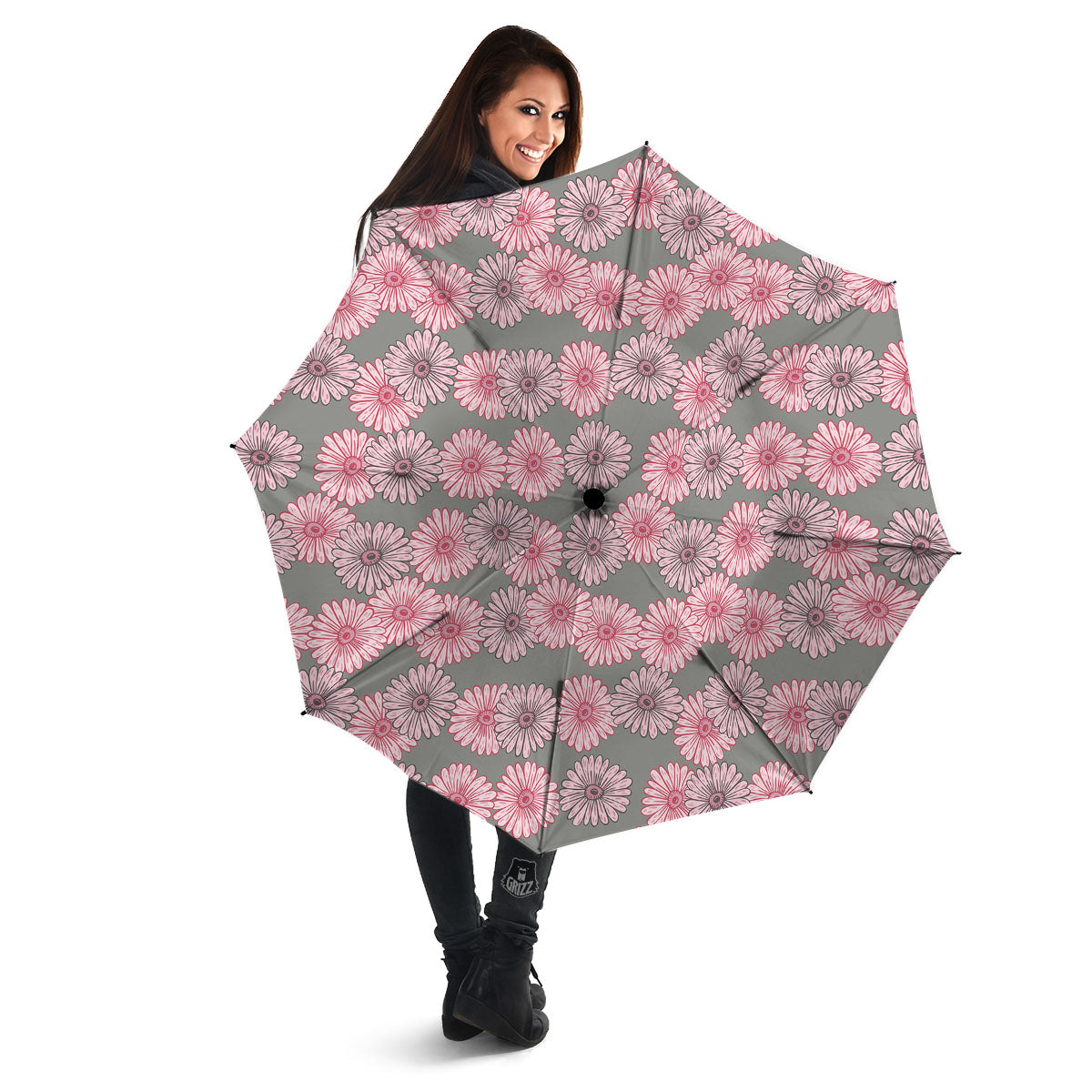Sunflower Pink Print Pattern Umbrella-grizzshop