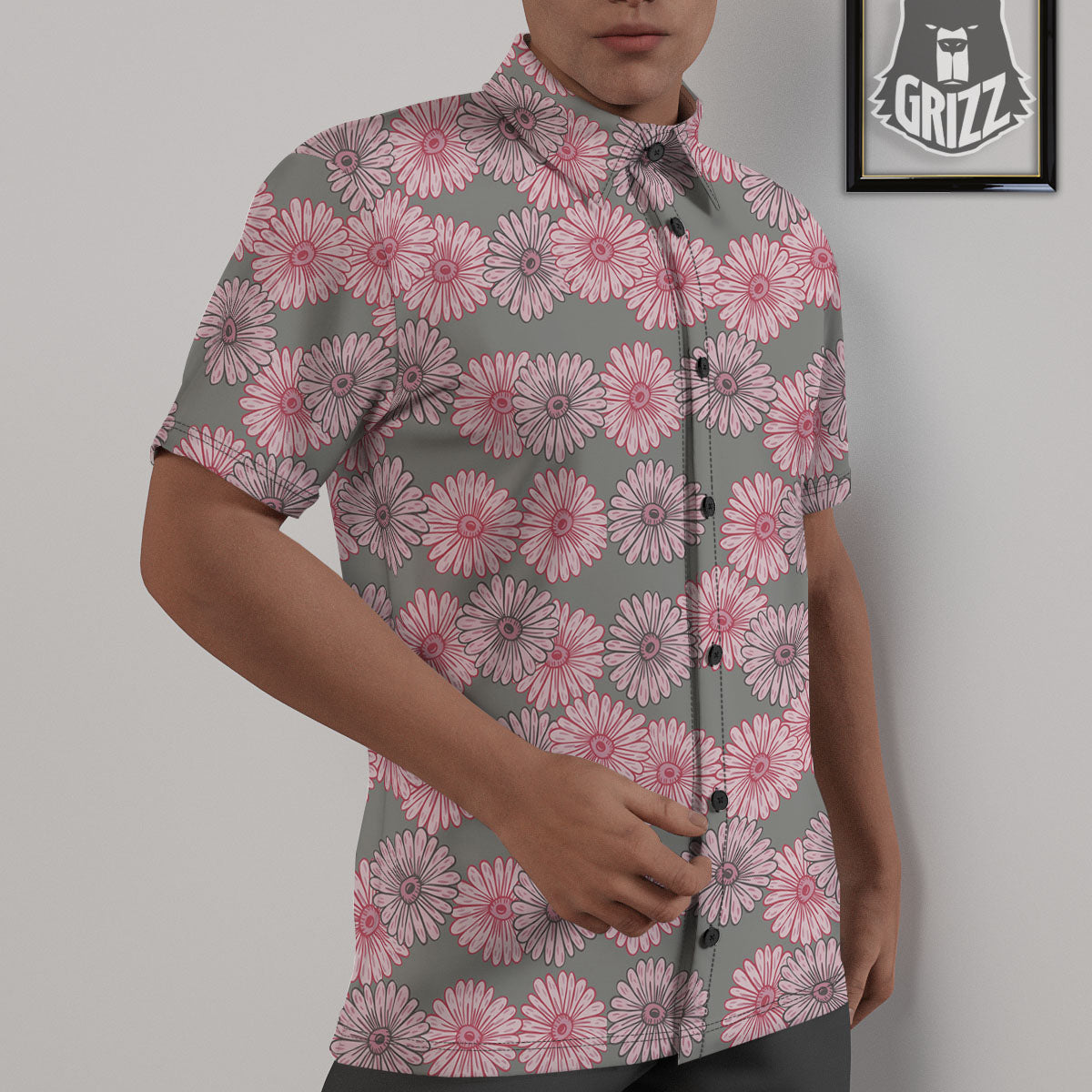 Sunflower Pink Print Pattern Untucked Shirts-grizzshop
