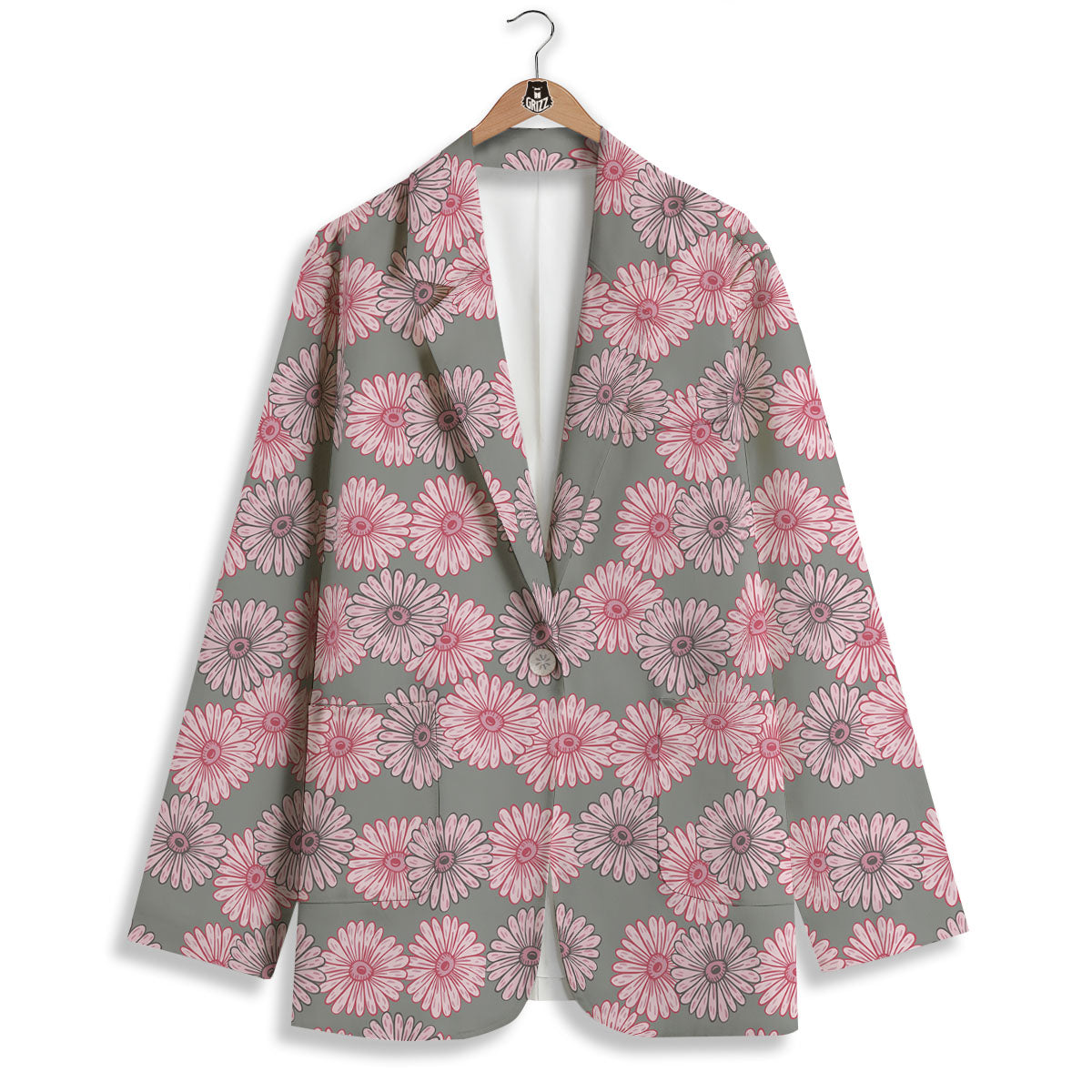 Sunflower Pink Print Pattern Women's Blazer-grizzshop