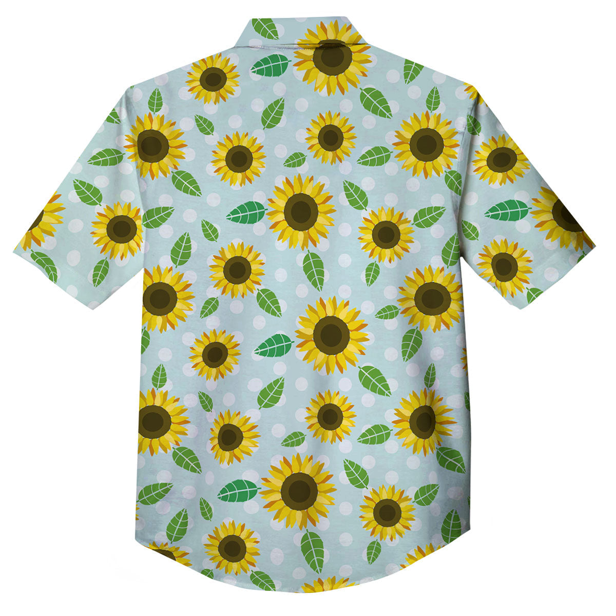 Sunflower Polka Dot Print Pattern Button Up Shirt-grizzshop